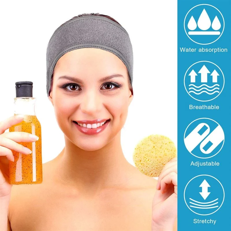 Haarband für Spa & Wellness – Grau mit Klettverschluss