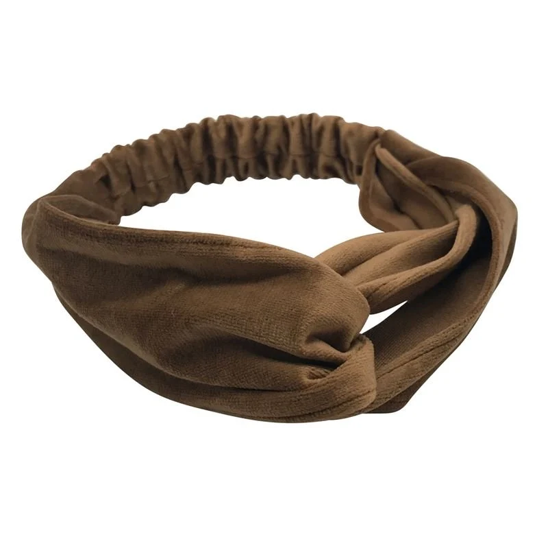 Haarreif aus Velour – Braun