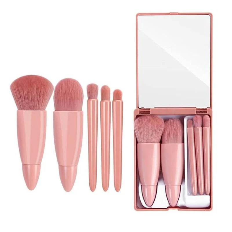 Technique PRO Reise-Make-up-Pinselset mit 5 Pinseln und Spiegel
