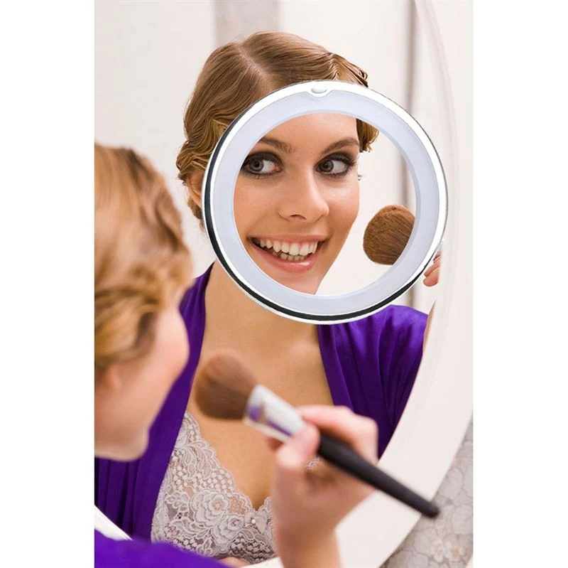 PRO BEAUTY Badezimmerspiegel mit LED & Saugnapf - 10x Vergrößerung