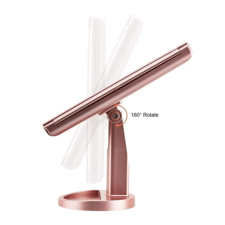 UNIQ Schminkspiegel – Trifold mit LED Licht & 3X Vergrößerung – Roségold