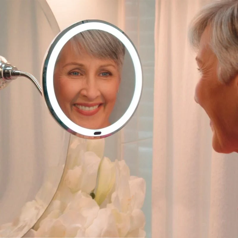 Schminkspiegel – Flexibel mit LED Licht & 10x Vergrößerung