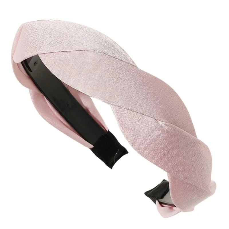 Haarreif – rosa Satin mit Twist-Design