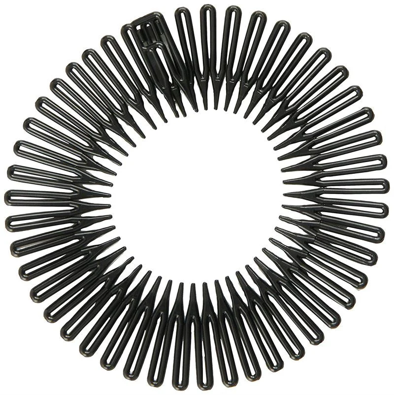 Haarreif – Flex Comb Haar-Kamm – Schwarz, transparent, Braun