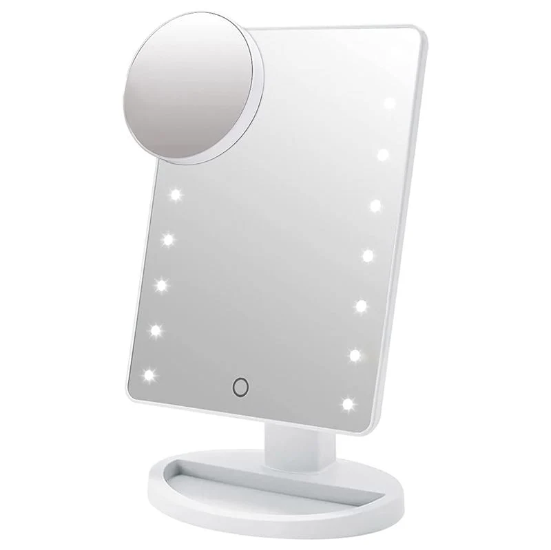 Schminkspiegel mit LED Beleuchtung – 10X Vergrößerung – Weiß