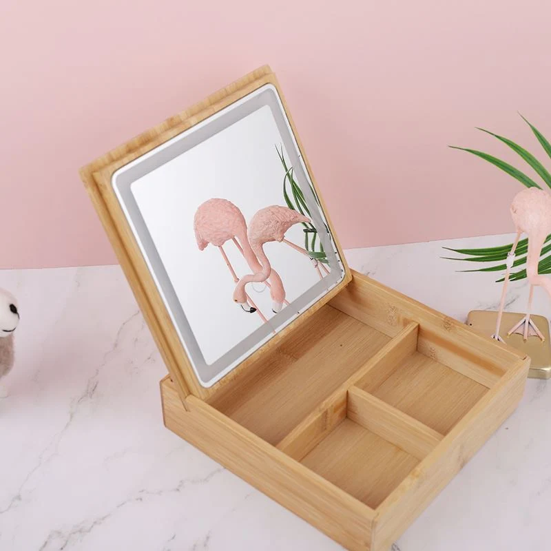 Schmuckkästchen & Make-up Organizer – UNIQ Bambus mit LED Spiegel