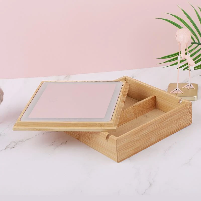 Schmuckkästchen & Make-up Organizer – UNIQ Bambus mit LED Spiegel