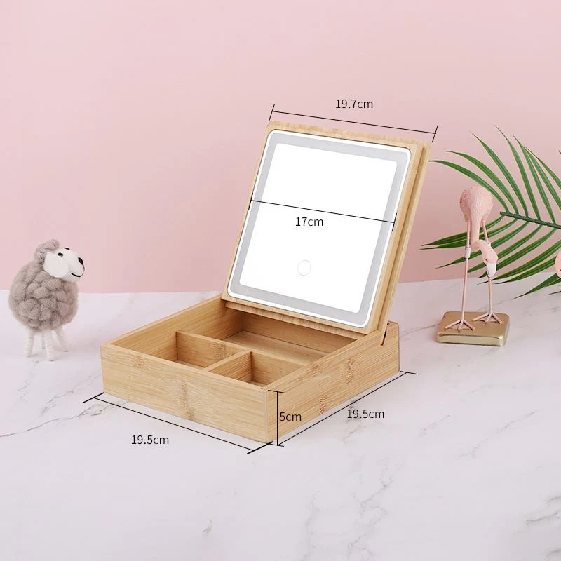Schmuckkästchen & Make-up Organizer – UNIQ Bambus mit LED Spiegel