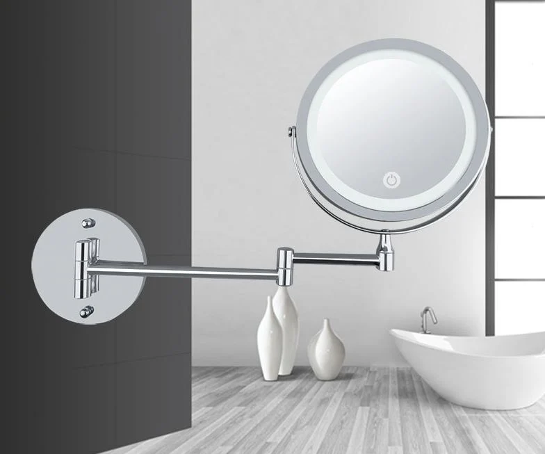 Schminkspiegel UNIQ LED – Wandmontiert mit 5x/1x Vergrößerung und Gelenkarm