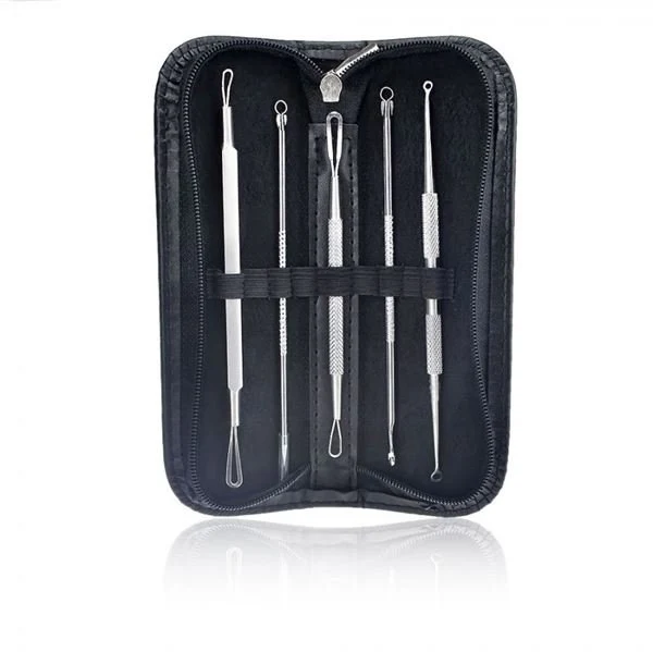 UNIQ Mitesserentferner Set – 5-teilig mit Komedonenquetscher