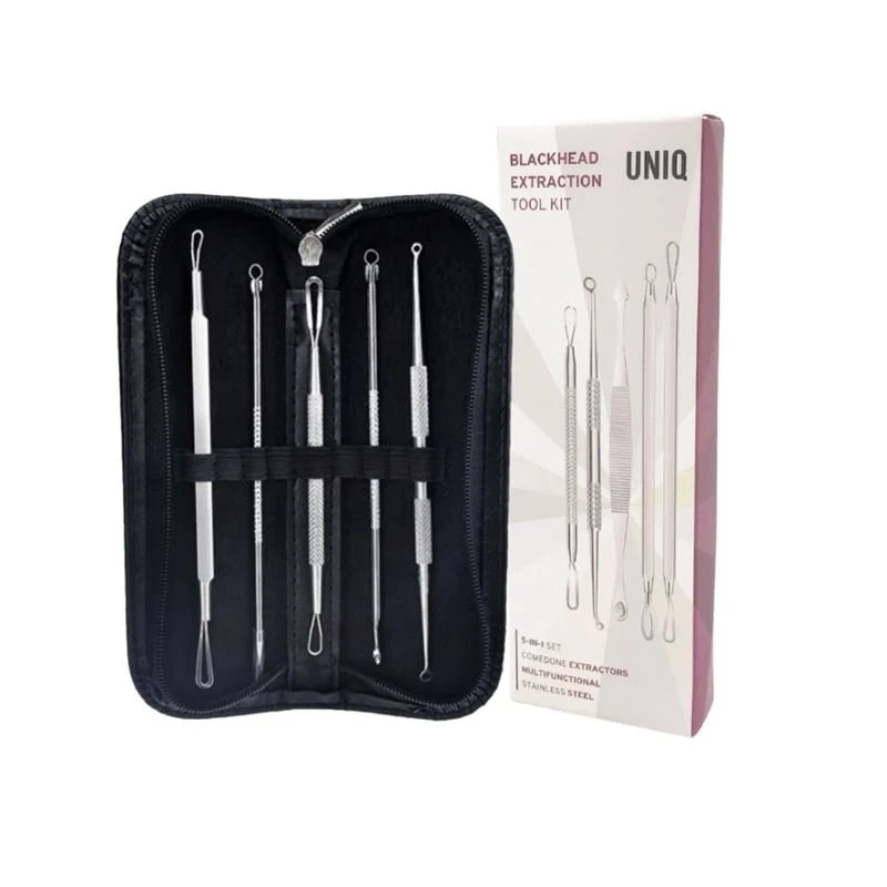 UNIQ Mitesserentferner Set – 5-teilig mit Komedonenquetscher