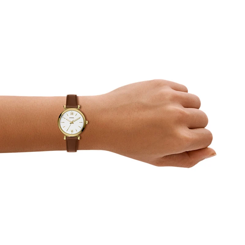 Fossil Carlie Round White Dial Watch ES5464