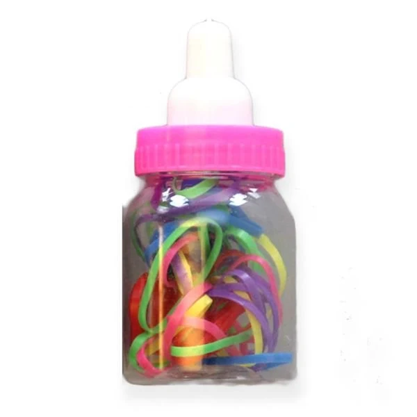 30 Snagfree Haargummis 2 mm - Farben mischen in Babyflasche