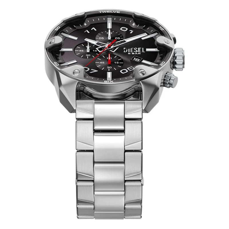 Diesel Spiked Round Black Dial Watch DZ4709
