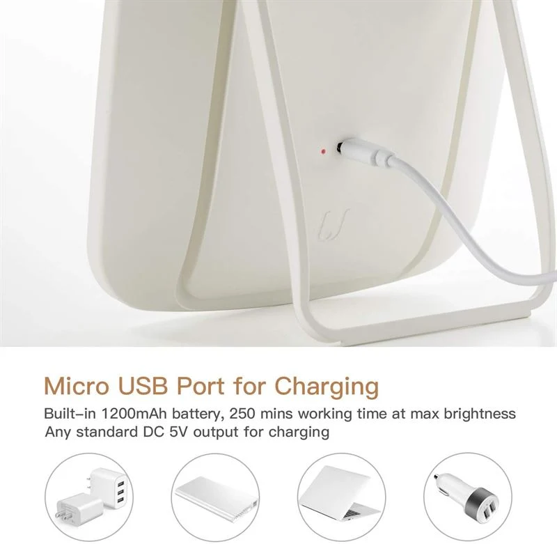 UNIQ Schminkspiegel mit LED Licht – Touch-Bedienung – Weiß