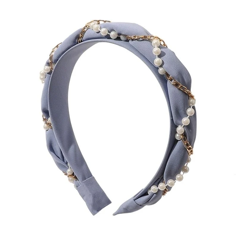 Chris Rubin Haarreif – Kiko – Himmelblau mit Perlen