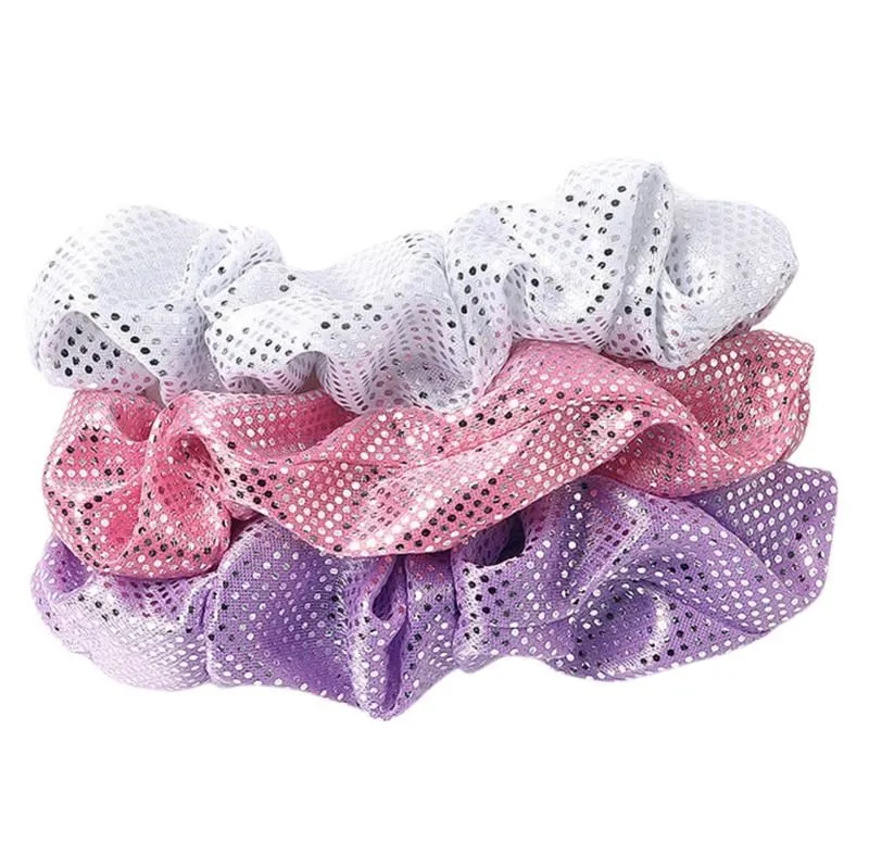 SOHO Nia Scrunchie Set – Seide & Satin in Weiß, rosa, Lila