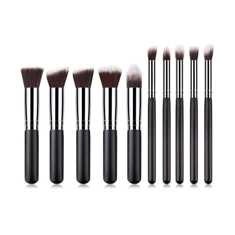 Technique PRO Make-up Pinsel Set – 10-teilig – Schwarz-goldfarben
