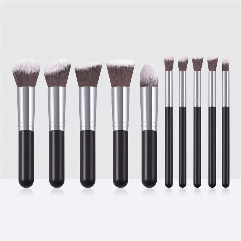 Technique PRO Make-up Pinsel Set – 10-teilig – Schwarz-goldfarben