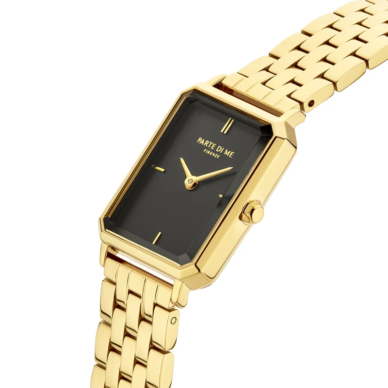 Parte Di Me Orologio Rechthoekig DamenUhr Goldfarbene und Schwarz PDM09001
