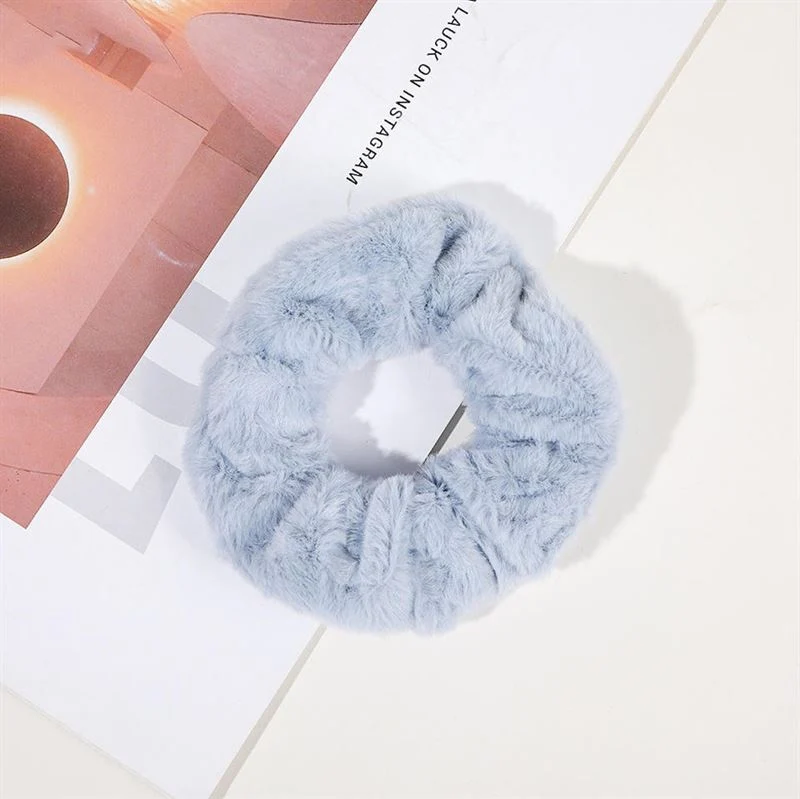 SOHO Scrunchie Teddie – Faux Pelz Blau