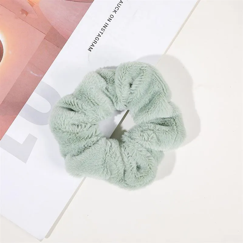 Scrunchie SOHO Teddie – Grün aus Teddyfell