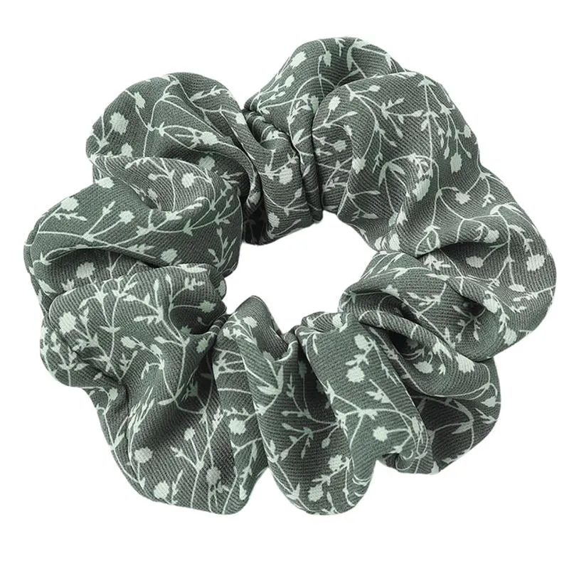 Scrunchie – Grün mit Blumenmuster – SOHO Ries