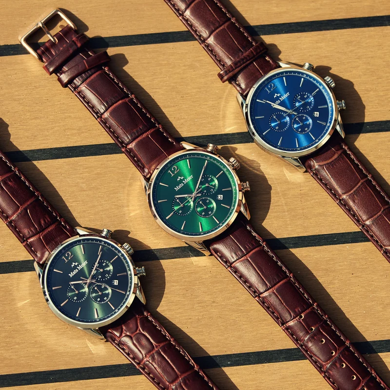 Mats Meier Grand Cornier Chrono Groen/RoseGoldfarbene Uhr MM00114