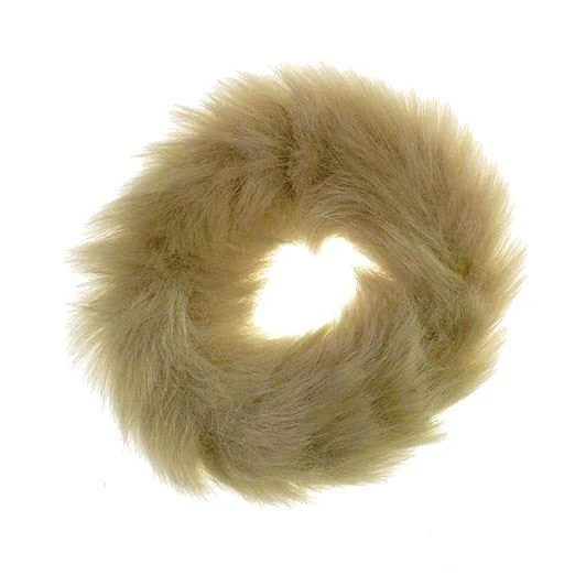 Haargummi mit Kunstfell – Natur – 8 cm