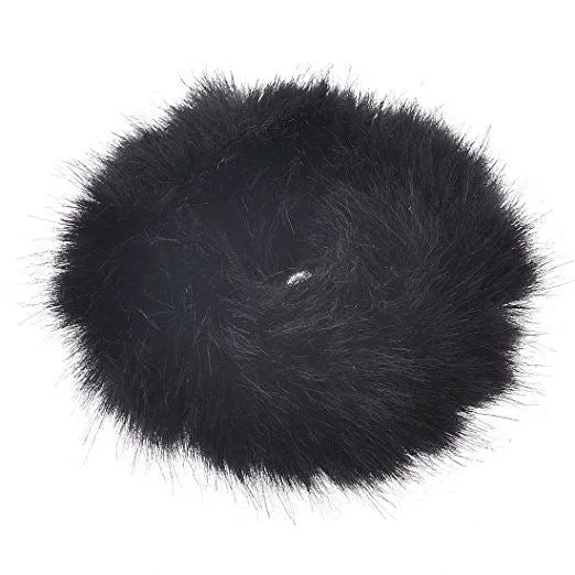 Haargummi Scrunchie aus Fell – Schwarz