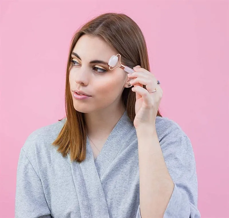 UNIQ Jade Roller Rosenquarz + Guasha Stein | für das Gesicht