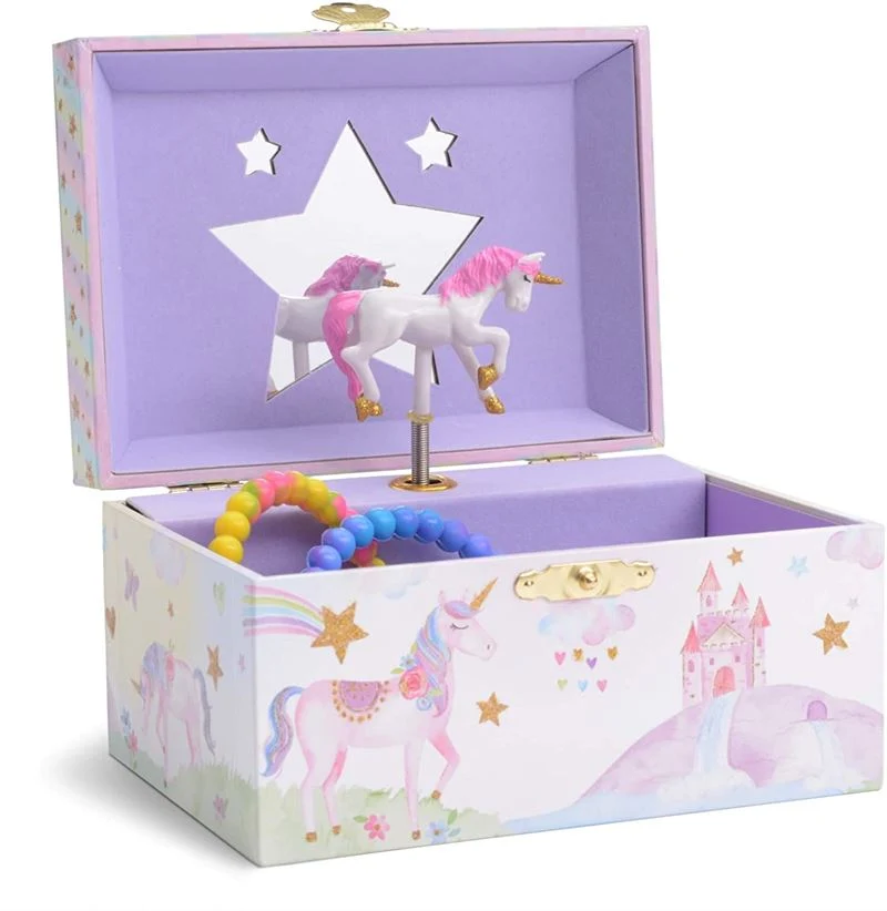 UNIQ Schmuckschatulle für Kinder mit Musik, Ballerina (Einhorn), Rosa/Weiß
