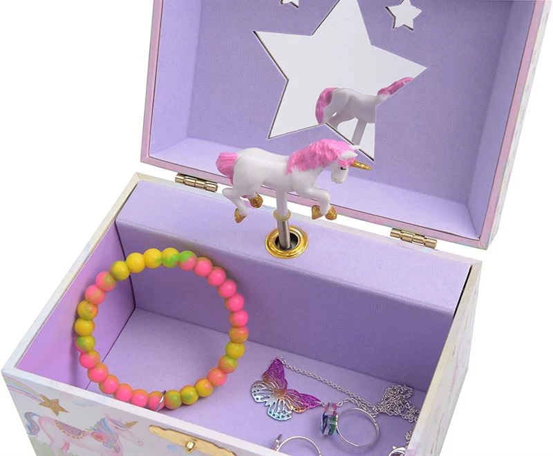 UNIQ Schmuckschatulle für Kinder mit Musik, Ballerina (Einhorn), Rosa/Weiß