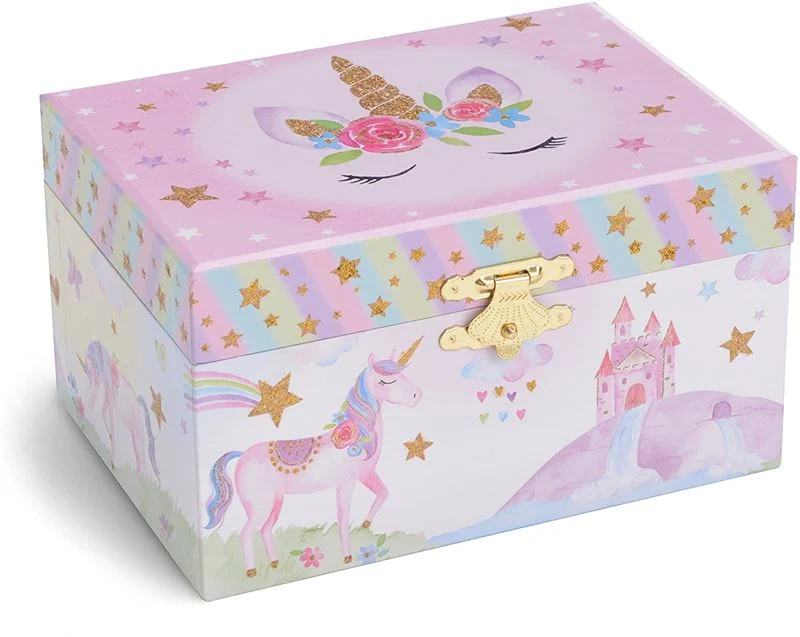 UNIQ Schmuckschatulle für Kinder mit Musik, Ballerina (Einhorn), Rosa/Weiß