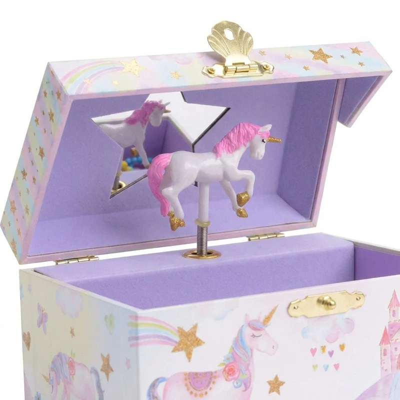 UNIQ Schmuckschatulle für Kinder mit Musik, Ballerina (Einhorn), Rosa/Weiß
