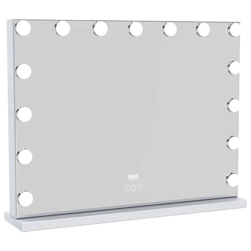 Schminkspiegel UNIQ XL Hollywood mit 15 LED-Lampen und Touchfunktion, weiß