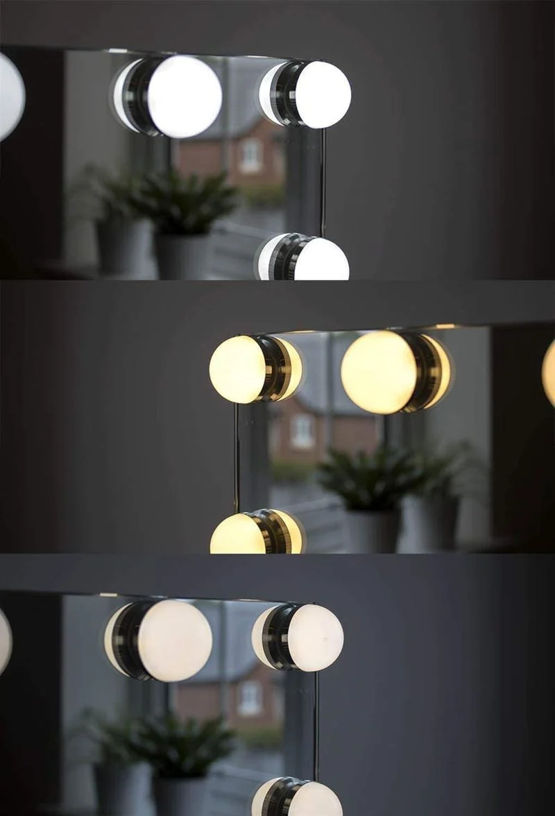 Schminkspiegel UNIQ XL Hollywood mit 15 LED-Lampen und Touchfunktion, weiß