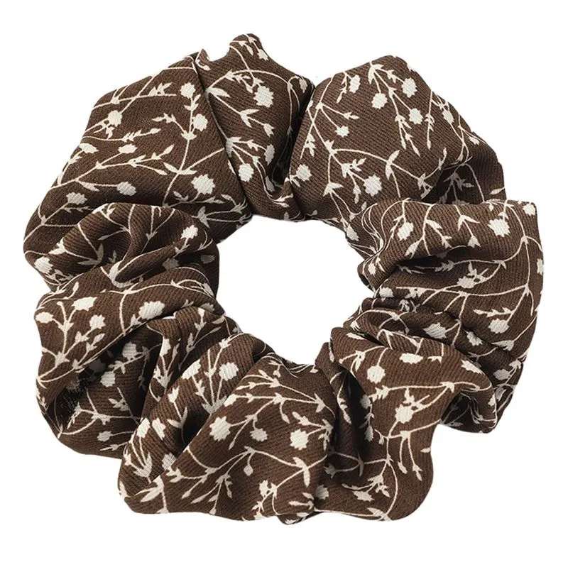 Scrunchie – Braun mit Blumenmuster