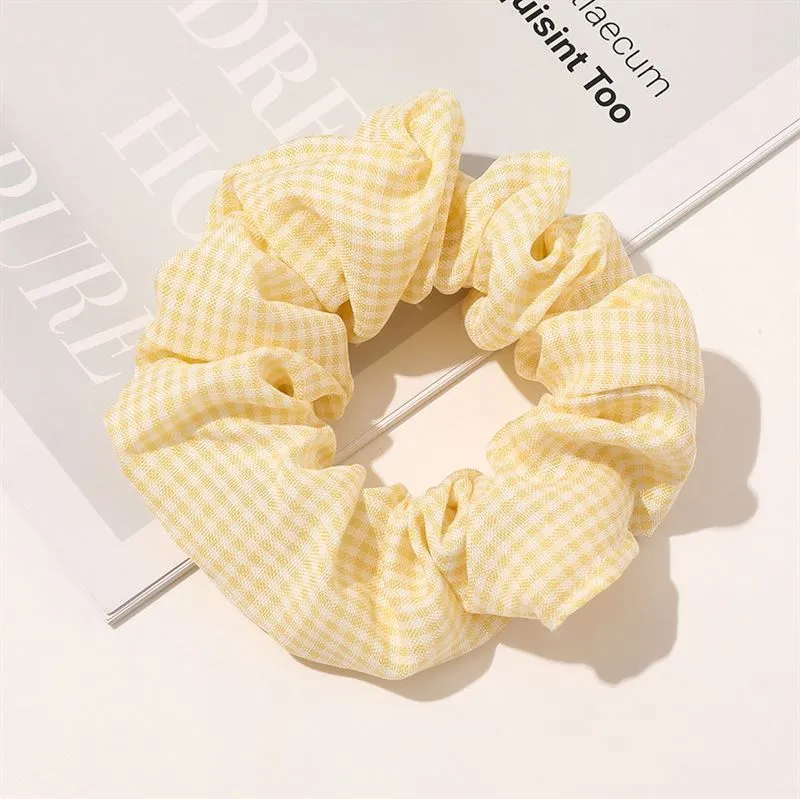 SOHO Camilla Scrunchie – Gelb-Weiß aus Baumwolle