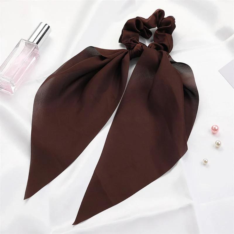 Chris Rubin Scrunchie mit Tuch – Braun