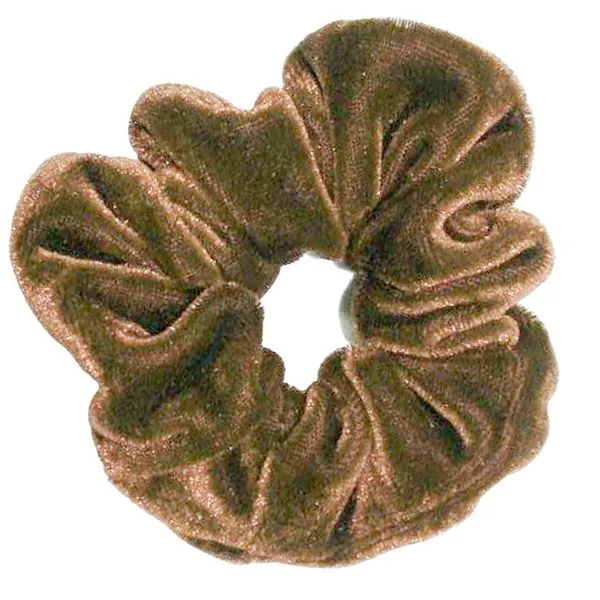 Scrunchie aus Velour – Hellbraun