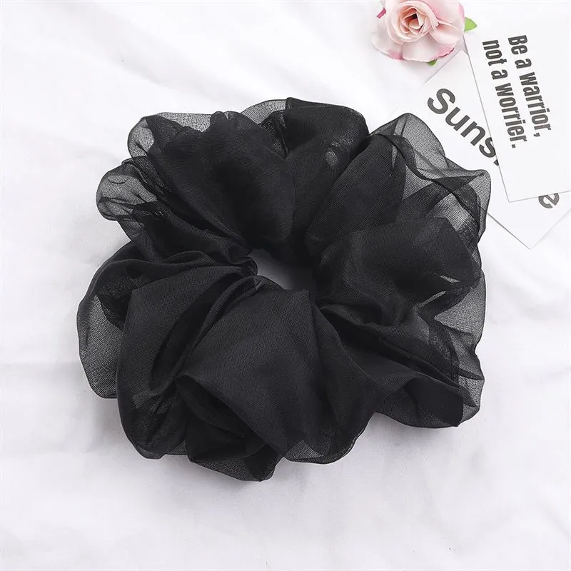 Scrunchie XL – Organza – Schwarz
