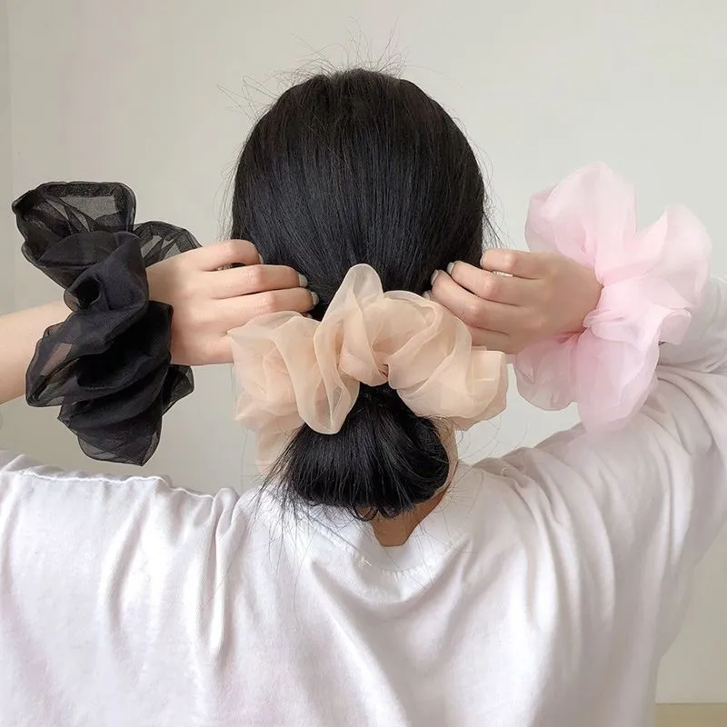 XL Scrunchie – Organza Army Grün