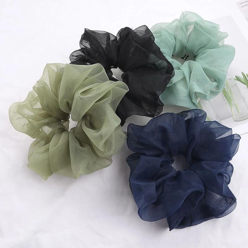 XL Scrunchie – Organza Army Grün