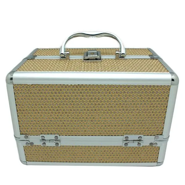 UNIQ Beauty Box Schmuckkasten Aluminium - Gold Pailletten