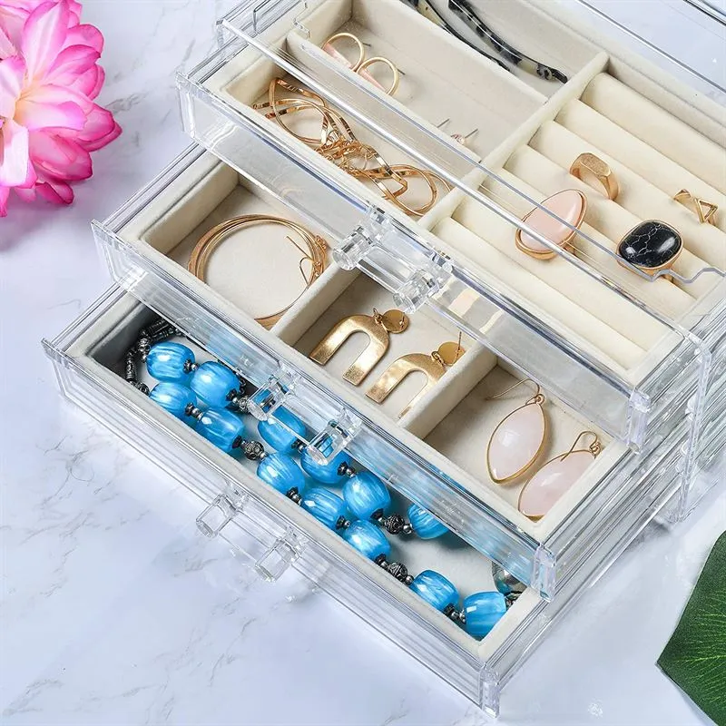 Schmuckkästchen Acryl – 3 Schubladen Organizer von UNIQ