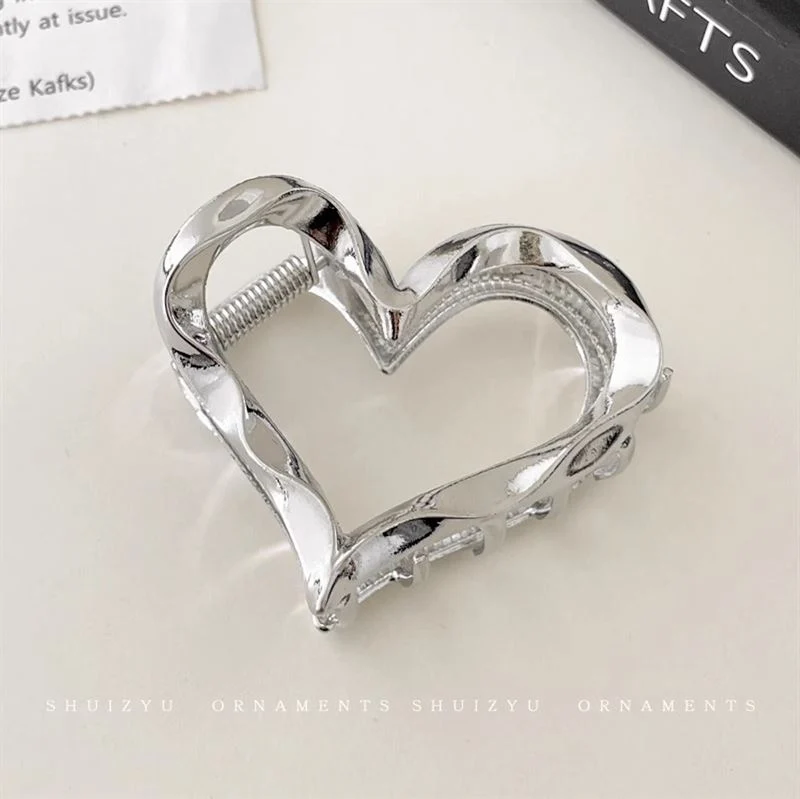 SOHO Herz Metall Haarklammer - Silber