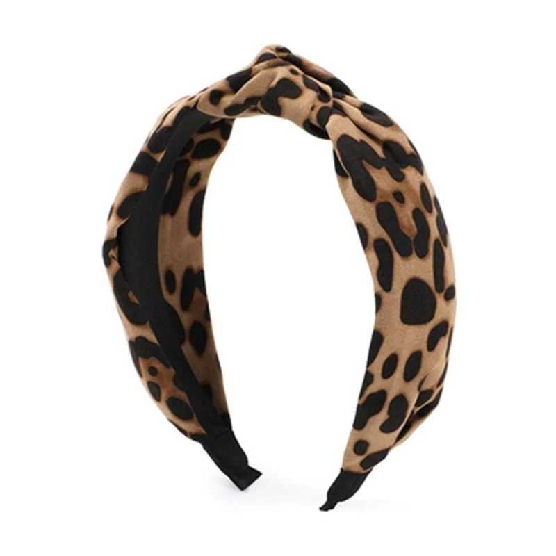 Haarreif – breit mit Leopard-Muster