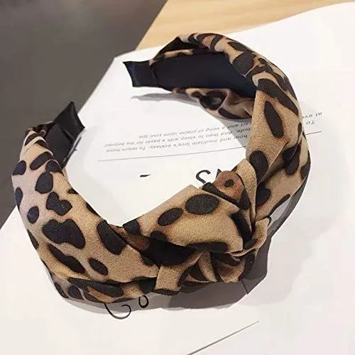 Haarreif – breit mit Leopard-Muster