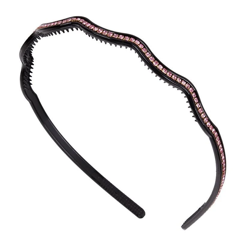 Haarreif – SOHO Wave Design mit Strass – pink
